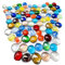 Glasnuggets Bunt, Glasnuggets Bunt Muggelsteine, Glasnuggets Bunt 500G/Ca. 90-100 Stück Dekosteine Vase Muggelsteine Bunt, Mischfarben Ziersteine für DIY Kunsthandwerk, Vasenfüller, Hydrokultur Deko