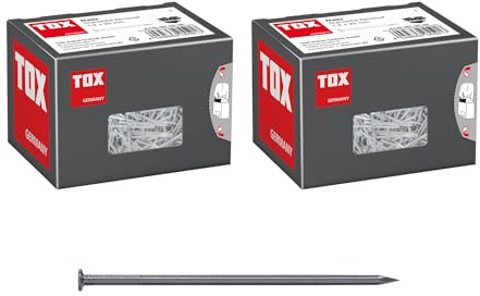 TOX Drahtstifte Nails Set, 1,2x20 mm mit Senkkopf für einfache Holzverbindungen und ebene Flächen, universelle Einsatzmöglichkeit im Innen- und Außenbereich, blanker Stahl,2x 400 g im Karton