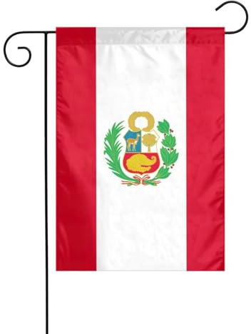 Bandera de Perú con impresión de bandera de patio, banderas de invierno al aire libre y pancarta de patio para porche, césped, jardín, decoraciones de Navidad