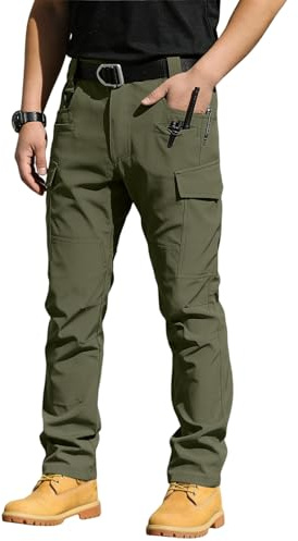 Pantalon De Travail Homme Couleur Unie Pantalon Homme Cargo Pantalons Anti-Déchirure avec Multiples Poches Camping
