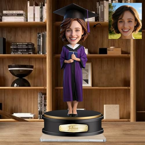 SHKINETARRY Personalisierte Cartoon-Absolventenfigur aus Acryl, individuelles 2D-Cartoon-Porträt, personalisierte Figur als Erinnerungsgeschenk zum Studienabschluss für Absolventen