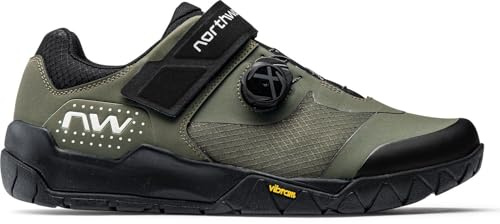 Northwave Overland Plus - Chaussures vélo VTT Trail Vibram Semelle Fort Augustus adhérence Respirantes SLW3 Velcro Confort Durable, Vert EU 44
