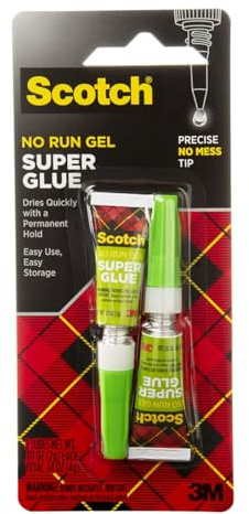 Scotch Super Glue Gel, .07 oz, 2-Pack, Dries Quickly with a Permanent Hold (AD112)
