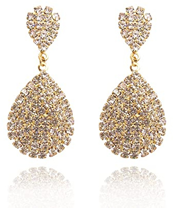 Topwholesalejewel Wedding Earrings Gold Plating Teardrop Dangle Earrings