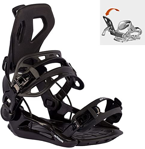 Airtracks Snowboardbindung Master Pro FASTEC™ System - Snowboard Bindung - Schwarz - Größen M L XL (L - schwarz (41-44))