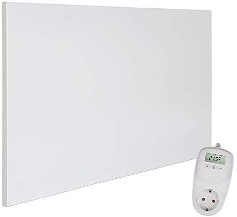 VIESTA® H600 Chauffage infrarouge 600 W – Panneau 60×100 cm, Carbon Crystal, sans cadre, mural/plafond, IP20, TÜV/GS, protection surchauffe, incl. thermostat enfichable TH10