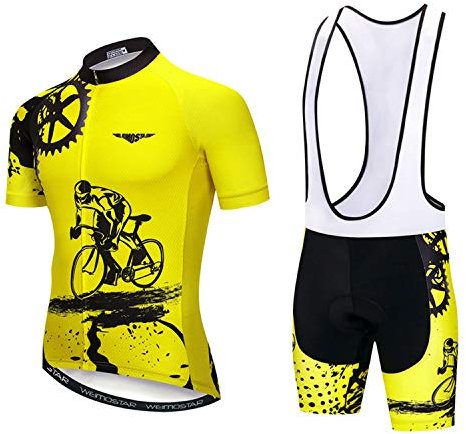 Herren Radtrikot Set Kurzarm Fahrradbekleidung Reflektierend, Cd5229, Chest35.4-38=Tag M