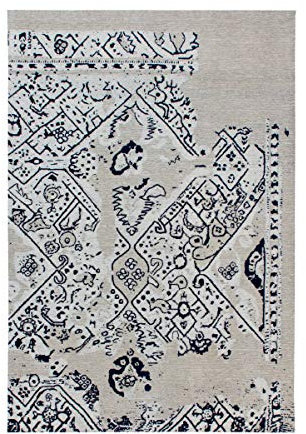 KADIMA DESIGN Jacquard-gewebter Flachflorteppich Iver 120 x 170 cm Grau/Schwarz 70% Baumwolle, 30% Polyester-Chenille Handgewebt