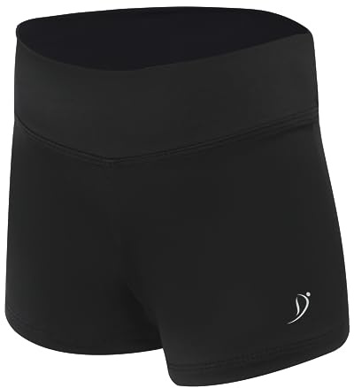 Dancina Big Girls Gymnastics and Dance Shorts Dancewear 12 Solid Black