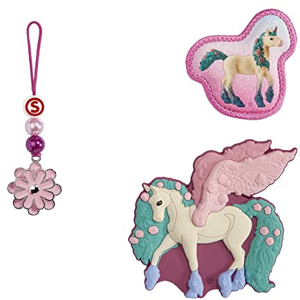 Step by Step Magic MAGS Schleich bayala® Blütenpegasus, rosa, 3-teilig, 2 Magnet-Applikationen und 1 Anhänger, als Ergänzung, für die 1. bis 4. Klasse
