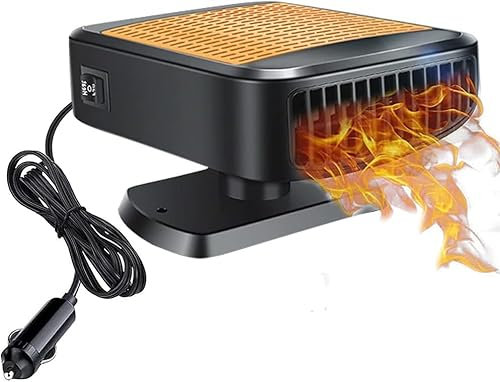 Auto-Heizlüfter, Riloer 12V 150W Windschutzscheiben-Entfroster Defroster Heißer und kühler Wind 360 ° drehbar tragbar