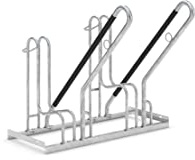 Fahrradparksystem 4702 XBF | Sicherheit und Komfort l Fahrradständer für 2 Fahrräder | Einstellen+Anlehnen | Reihenparker einseitig | Stahl verzinkt | Anlehnbügel Bodenparker Mehrfachständer