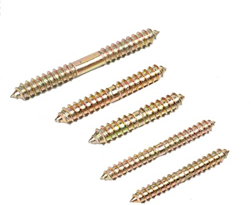 10 viti M6/M8 a doppia testa con estremità da legno a legno, 50 / 60 / 80 mm autofilettanti per il fissaggio di mobili tasselli 5 misure per scegliere