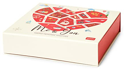 Legami - Scatola dei Ricordi, Every Moment Counts, 16,5x4,2 cm, Resistente Scrigno in Cartone, Contiene un Album Piegato a Fisarmonica, Chiusura Magnetica, per Foto (9x11 cm) e Piccoli oggetti