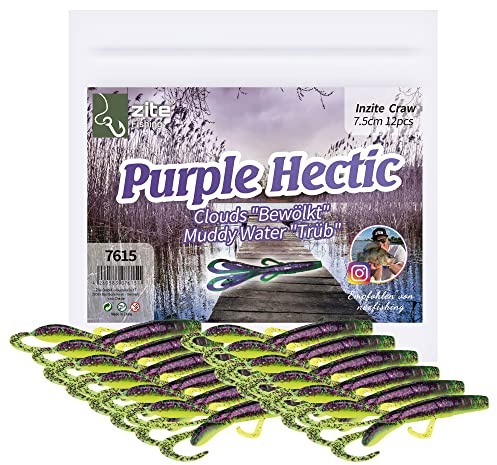 Zite Fishing Creature Bait Gummiköder Inzite Craw - 12 STK Drop Shot | Finesse Angelköder Barsch & Zander Angeln - Auch UV-Aktive Kunstköder Farben