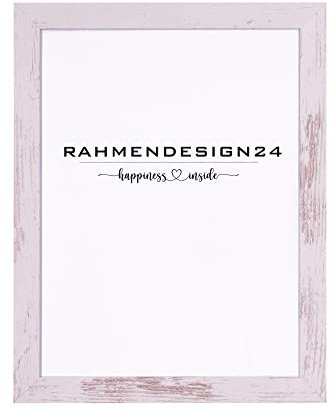 Rahmendesign24 Bilderrahmen Tokio 80x120 WEIß VINTAGE Fotorahmen, Wechselrahmen, Posterrahmen, Puzzlerahmen, Rahmen