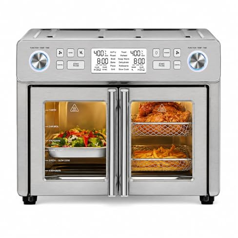 Emeril Lagasse Dual Zone 360 Air Fryer Oven Combo with French Door, 25 QT Extra Large, Cook Two Foods in Different Ways, Up to 60% Faster from Frozen to Finish