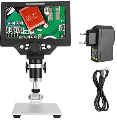 Microscopio Digital LCD 7 Pulgadas, 1X-1200X 12MP Cámara de Microscopio de Píxeles, 100-240V para Uso Escolar y Laboratorio