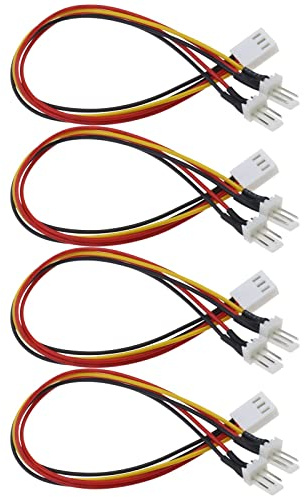 VGOL 4PCS PC Gehäuse Lüfter Motherboard Verlängerungskabel 2 x 3-Pin Stecker auf 3-Pin Buchse Lüfter Splitter Kabel 22cm Computer Zubehör