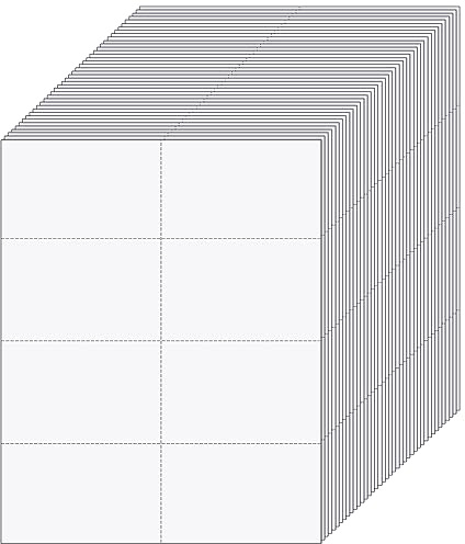 Lincia 200 Blatt 21,6 x 27,9 cm blanko, perforierte Visitenkarten, 8 Stück pro Seite, Dicke von 203 g/m², kompatibel mit Laser-Tintenstrahldruckern, weißes perforiertes Papier, Karton (1600 Karten –