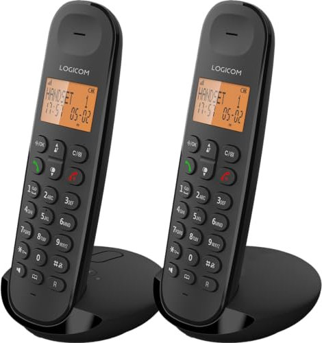 Logicom ILOA 255T - Telefono fisso senza fili con registratore di risposta - Duo - Telefoni analogici e DECT - Nero