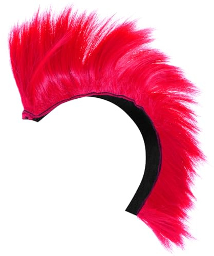 ULTECHNOVO Dekorative Helmperücke Pink Irokesen Haarteil Für Cosplay Karneval Party Haarteil Faschings Kopfschmuck Leichtes Perücken-Prop Für Bühne Und Urlaub 31.00X9.00X4.00 cm