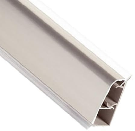 Generico Alzatina per piani da cucina in pvc, spalletta per top con la seguente misura= 2 metri lineari compresa di 1 Tappo SX, 1 Tappo DX, 1 Angolo SX, 1 Angolo DX, colore alluminio spazzolato