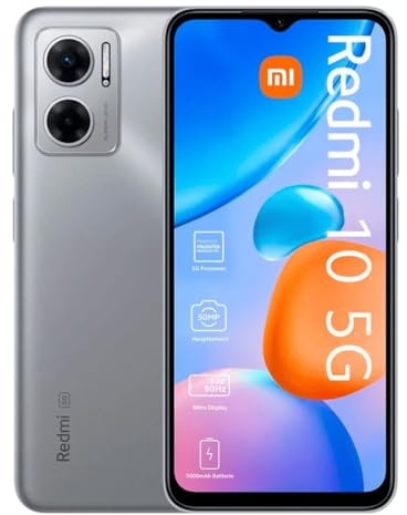 Xiaomi Redmi 10 5G – smartphone, 6,58 tum, 4 GB RAM/64 GB ROM, Dual SIM, Android 12, silver
