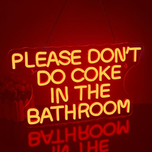 Looklight Please Don’t Do Coke in The Bathroom Neonschild Rote LED-Neonschilder Dimmbare Buchstaben-Neonschilder, USB-Bar-Leuchtschilder für Schlafzimmer,Bar Club Hochzeit Weihnachten Party