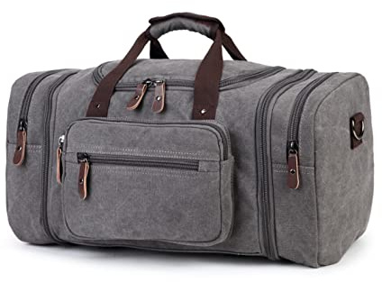 Sechunk Duffle Bag Canvas Leder Große Outdoor Schultertasche, gelb, Einfach und einfach