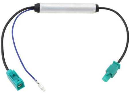 VGOL Car Fakra Antenna Adapter with Phantom Power Socket Fakra plug (F) to Fakra plug (M) Antenna Signal Amplifier Compatible with Citroen Compatible with Audi Compatible with VW