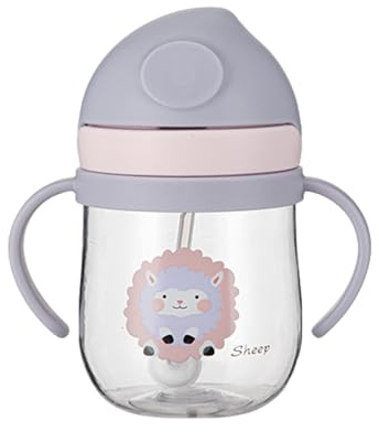 Fulenyi Strohhalmbecher, 250 ml Babyflasche mit Dynamischem Strohhalm ab 6 Monate, Auslaufsichere Baby Trinkflasche mit Anti-Rutsch Griffen