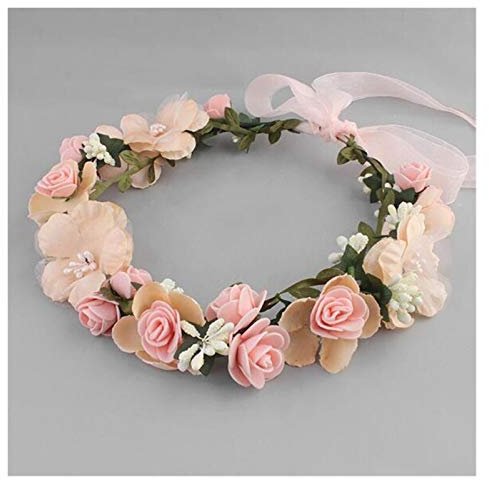 TüRkranz Sommer,TüRkranz Braut Haar Kranz Frauen Blume Stirnband Mädchen Haarwäsche Geburtstagsfeier Strand Hochzeit Haarschmuck Dekoration(2)