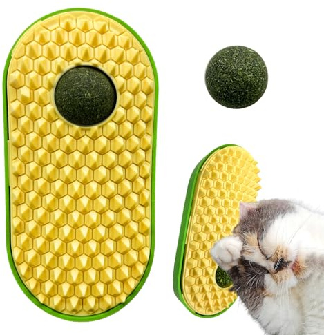 Ludihive Katzenminze Ball an die Wand Kleben, 1 Pcs Katze Spielzeug für Zahnreinigung, Catnip Toys That Stick On Wall, Bürsten Sie die Zähne Ihrer Katze und Schützen Sie Ihren Magen