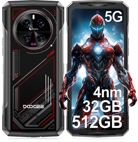 DOOGEE V40 Rugged Smartphone, 32GB+512GB, Dimensity 7300 4nm 5G, Android 14 Rugged Phone, 108MP+20MP Night Vision, 6.78 FHD+ 120Hz, 8680mAh/33W, 5G Dual SIM Free Mobile Phone Waterproof, NFC/IP69K