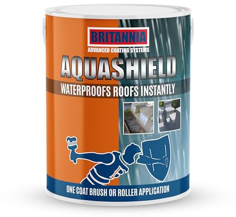 Britannia Paints Aquashield Grey 5kg - One Coat - Instant Waterproof Roof Coating