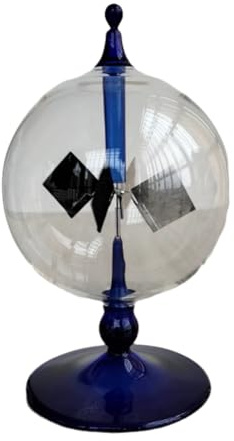 Sctecoau 4 Blades Rotating Glass Windmill Solar Powered Crookes Radiometer Light Mill/Educational Teaching Study Tool A