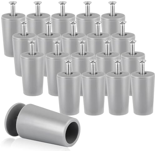 LOLYSIC 20 Stück Anschlagpuffer Stopper für Rollladen, Rolladenstopper Grau 40 mm, Anschlagstopper für Rollladen, Rolladenstopper mit Unterlegscheiben und Schrauben, Rolladen Stopper