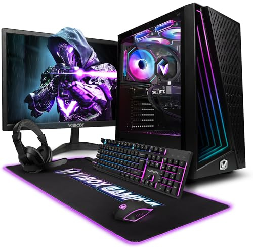 VIBOX IV-513 PC Gamer Complet • 23 Écran • AMD Ryzen 7 5700X 8 cœurs • Nvidia RTX 3050 6 Go • 16 Go RAM • 500 Go SSD • Windows 11 • WiFi 6 + Bluetooth 5.4