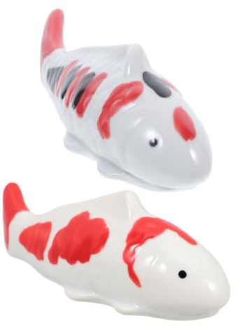 Gogogmee 2 Stück Schwimmende Fischornamente mit Realistischen Skulpturen für Badewanne und Gartenteich Vielseitige Dekoration und Funktionale Pflanzgefäße für Aquarium und Kleinen Teich