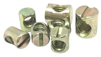 Dadi a barilotto, dado scanalato, 10 pezzi bulloni a barilotto perno a croce con scanalatura for letto o sedia foro orizzontale dado M6 M8 L=11mm-17mm(M8x20)