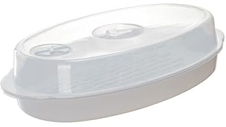 Sosoport Cuiseur Vapeur Micro-ondes Polyvalent avec Couvercle pour Poisson Assiette de et Maintien de Humidité Ustensile Cuisine Pratique et Ajustable