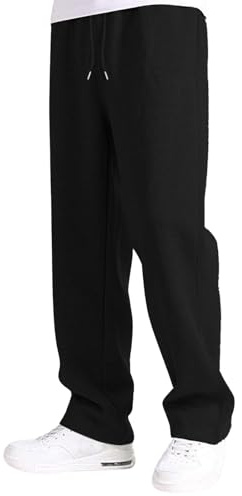 Pantaloni Tuta Uomo Lunghi Pantalone da Jogging con Tasche e Vita Elastica con Laccio Tinta Unita Sportivi Pantaloni Baggy Uomo Palestra Abbigliamento Pantalone Larghi per Running Fitness Sport