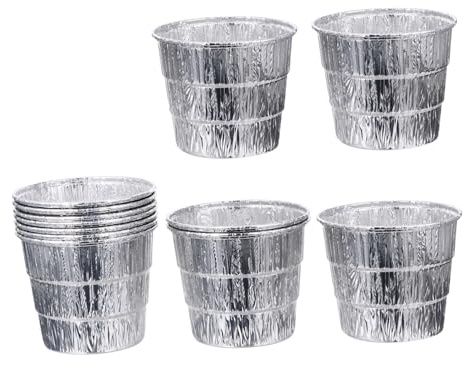GETAJGHSD 12 Piezas Cubeta Galvanizada con Revestimiento de Aluminio para Barbacoa de Unidades Resistente la Intemperie Fácil de Usar y Reemplazar Compatible con Cubetas de Grasa para