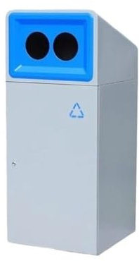 RYUQW3RE Cubo de basura para exterior con tapa Contenedor de basura metálico de gran capacidad (120 L) for exteriores, jardín, calle o plaza.