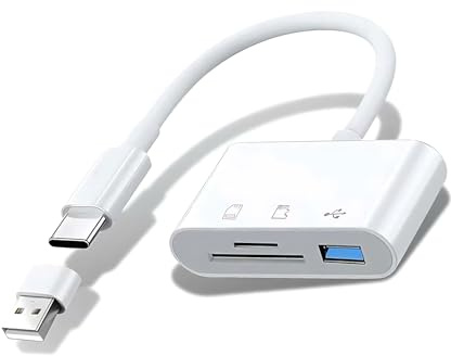 USB C Kartenleser, SD kartenleser USB, SD und Micro SD Kartenlesegerät mit USB-A Port, OTG Funktion, Ermöglicht die Schnelle Datenübertragung auf Verschiedene Systeme
