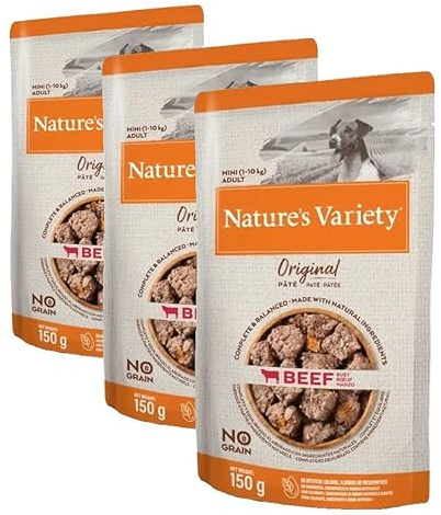True Instinct - Cibo umido per cani adulti Minis No Grain paté bue con verdure 150 g (Confezione da 3)