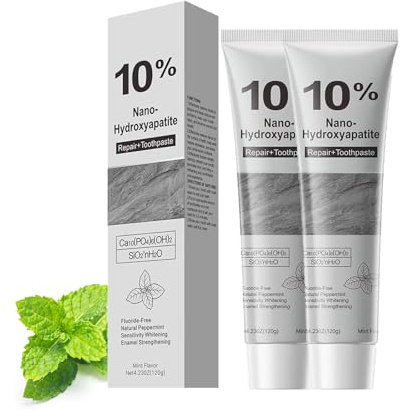 Hydroxylapatit tandkräm 10 %, nanohydroxiapatit tandkräm för remineralisering, blekande tandkräm för stark emalj, skydd och släta tänder – för daglig tandvård (2)