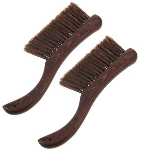 IWOWHERO Spazzola per Pulizia Multifunzionale con Manico in Legno di Faggio Setole Morbide per Tappezzeria e Paralumi Spazzola Portatile per Rimuovere Polvere da Lampade e Mobili