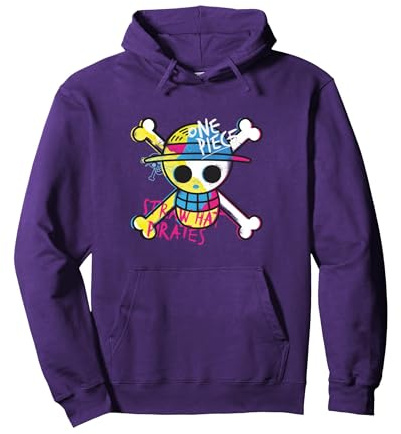 One Piece Chapeau de Paille Pirates Logo Couleur Singe D Luffy Sweat à Capuche